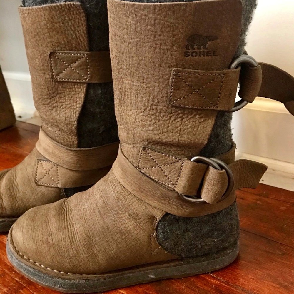 Sorel Chipahko boots leather felt winter brown/tan
